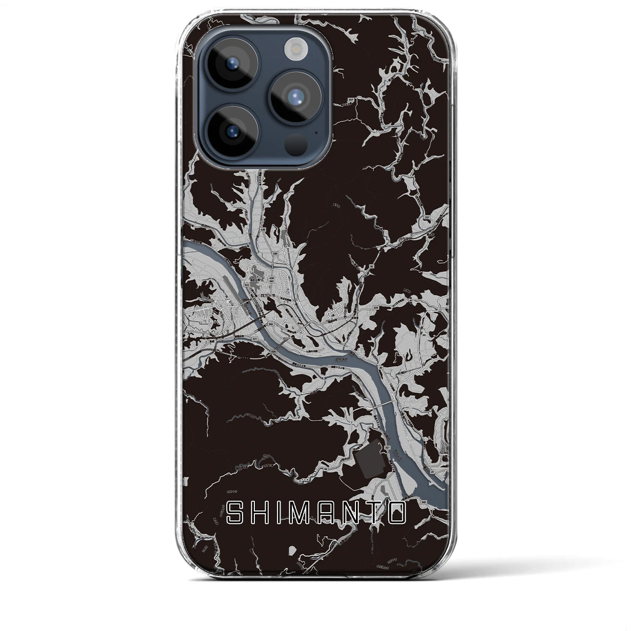 【四万十(高知県)】地図柄iPhoneケース(クリアタイプ)