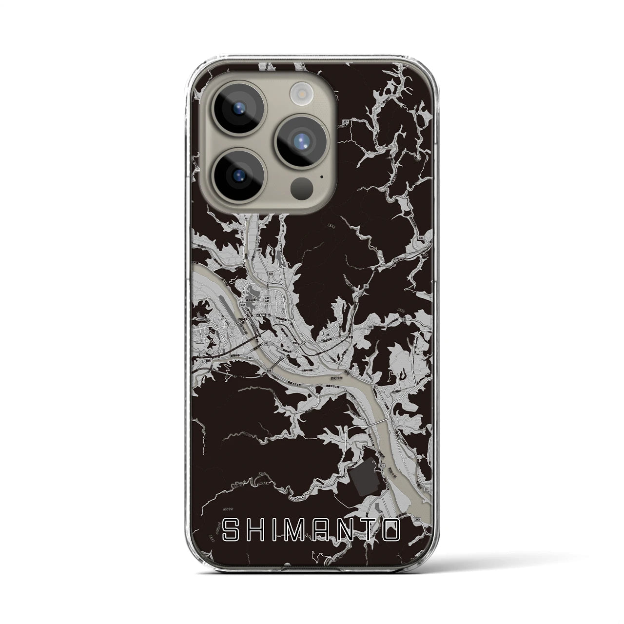 【四万十(高知県)】地図柄iPhoneケース(クリアタイプ)