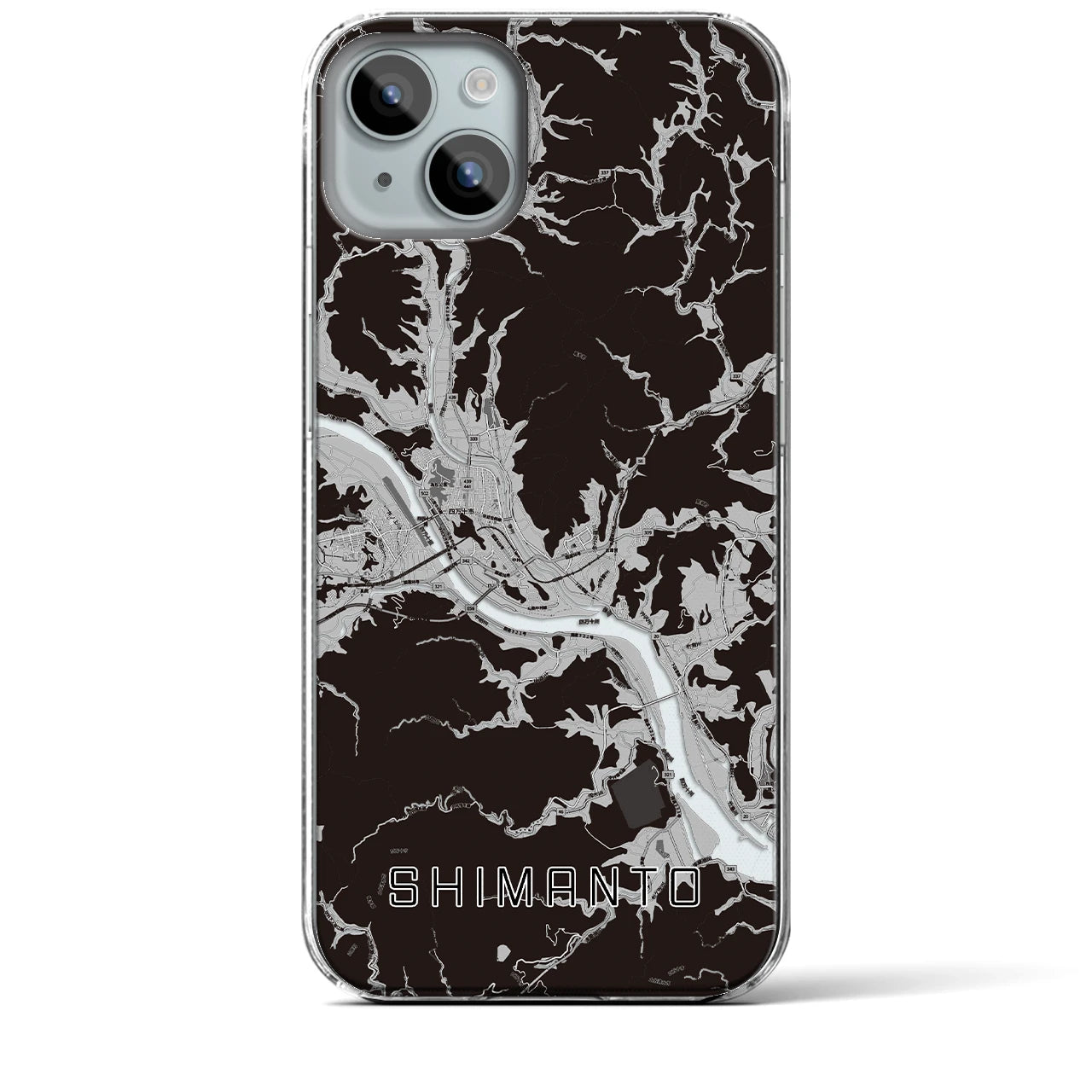 【四万十(高知県)】地図柄iPhoneケース(クリアタイプ)