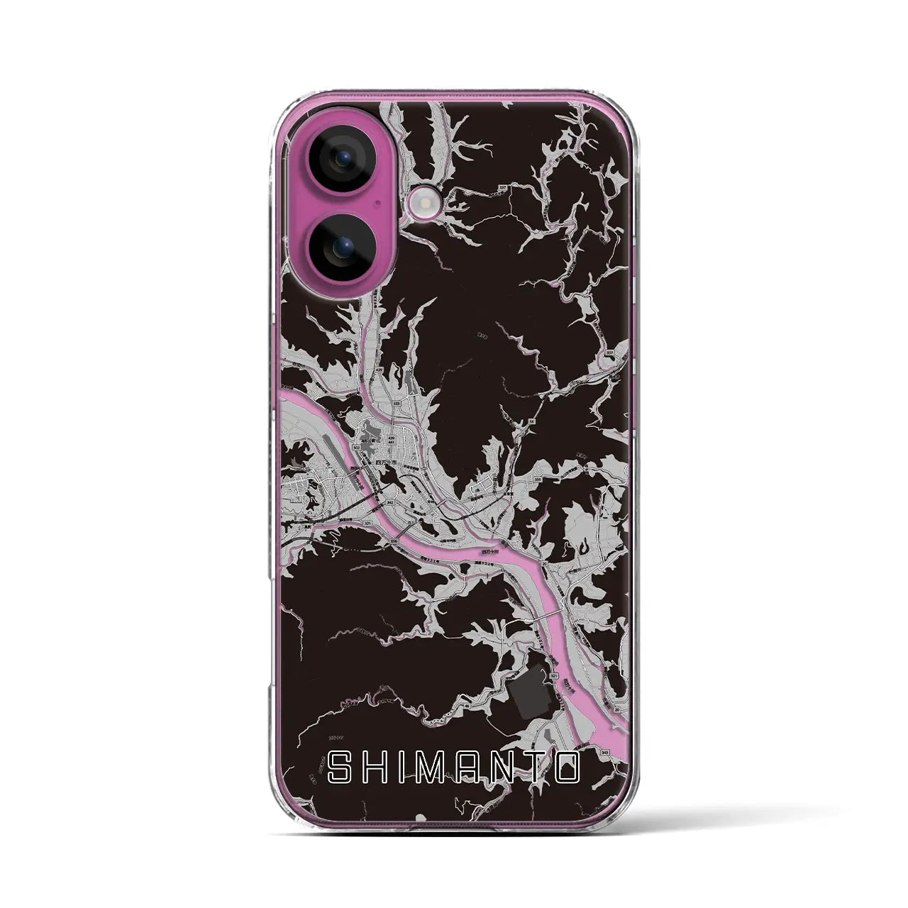 【四万十(高知県)】地図柄iPhoneケース(クリアタイプ)