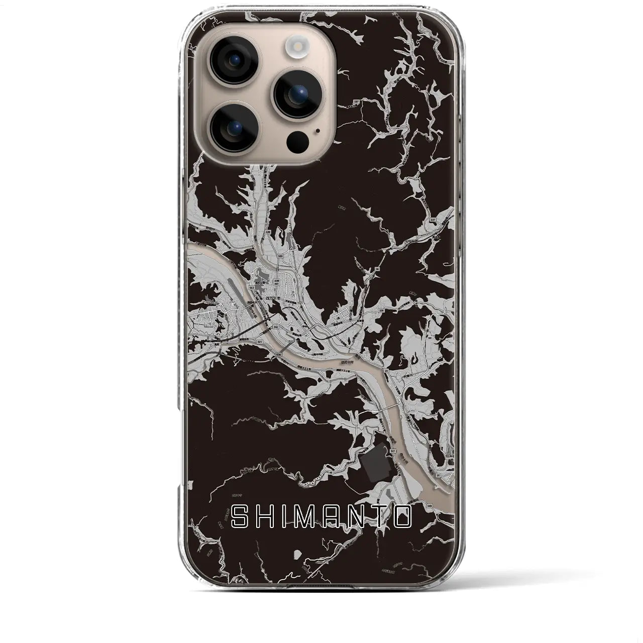 【四万十(高知県)】地図柄iPhoneケース(クリアタイプ)