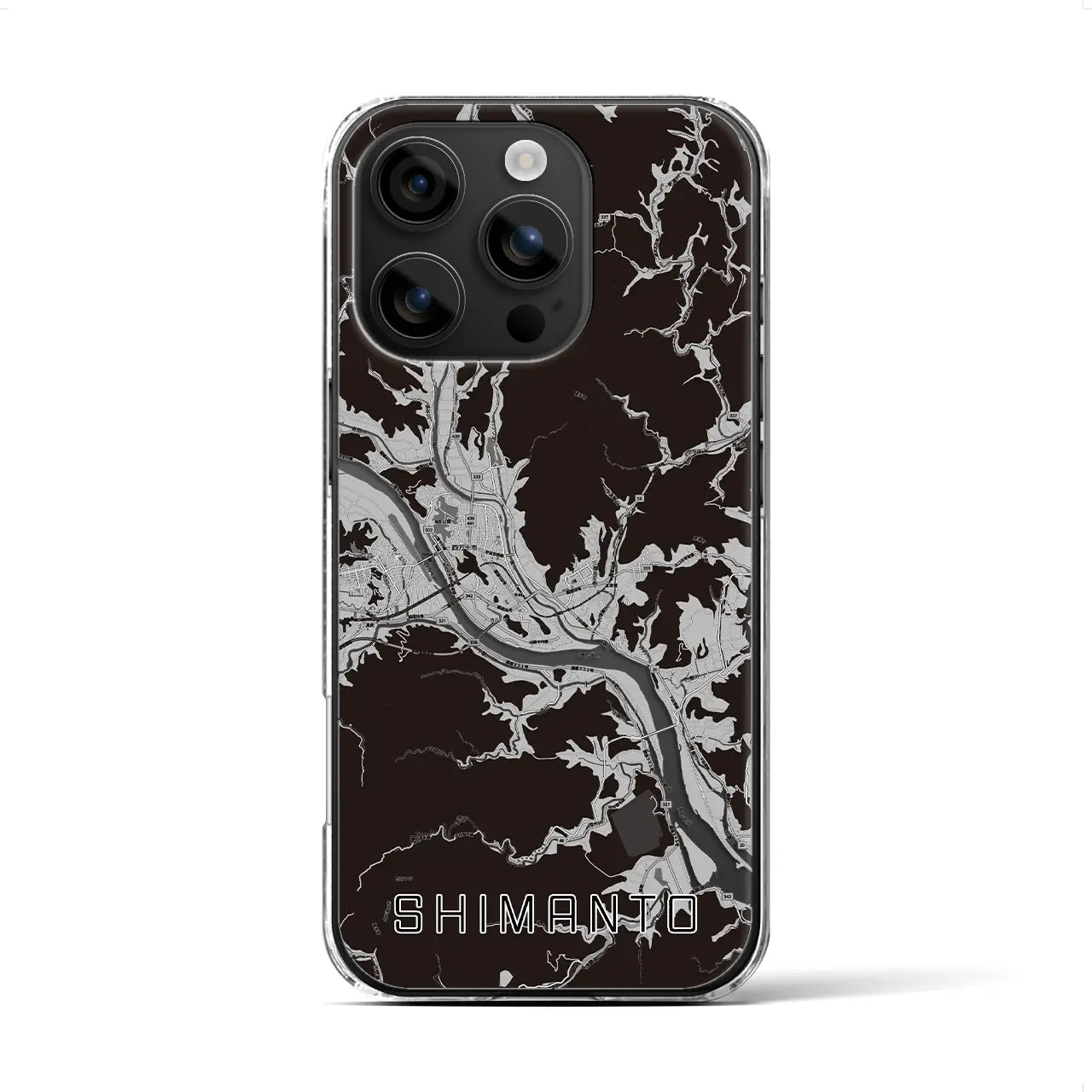 【四万十(高知県)】地図柄iPhoneケース(クリアタイプ)