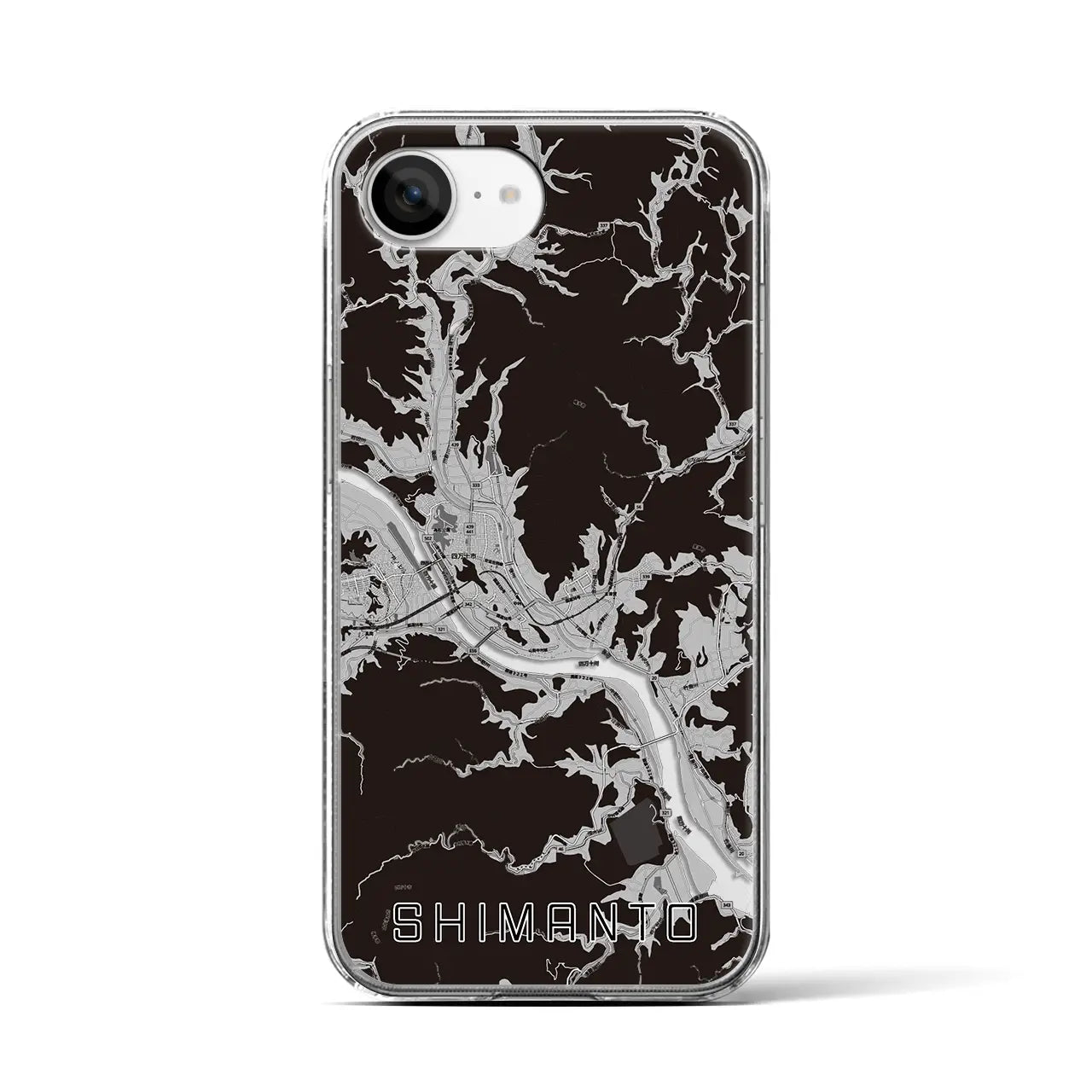 【四万十(高知県)】地図柄iPhoneケース(クリアタイプ)