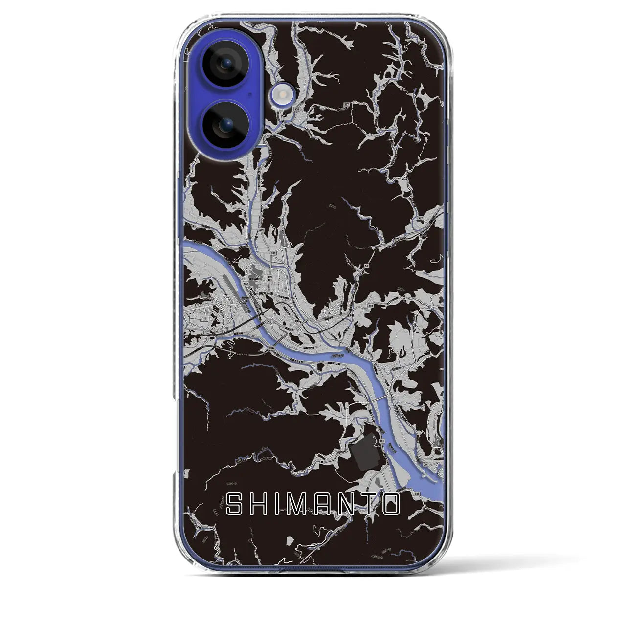 【四万十(高知県)】地図柄iPhoneケース(クリアタイプ)