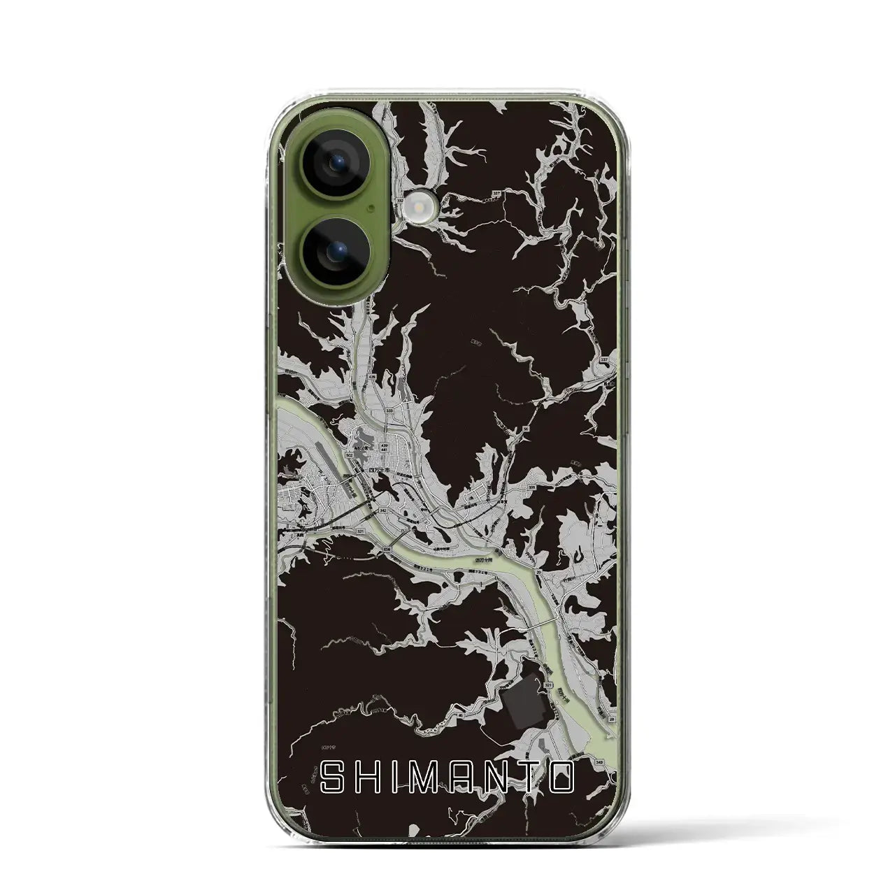 【四万十(高知県)】地図柄iPhoneケース(クリアタイプ)