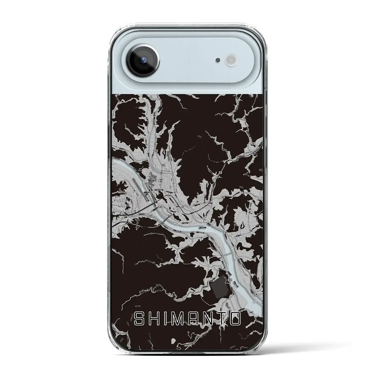 【四万十(高知県)】地図柄iPhoneケース(クリアタイプ)