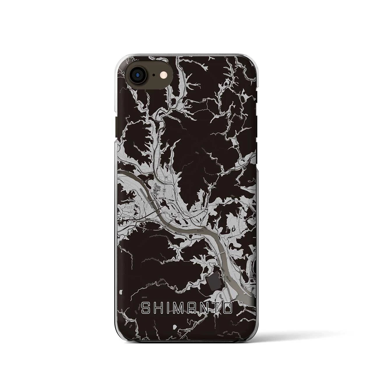 【四万十(高知県)】地図柄iPhoneケース(クリアタイプ)