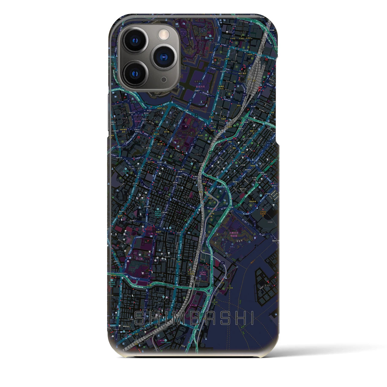 【新橋(東京都)】地図柄iPhoneケース(バックカバータイプ)