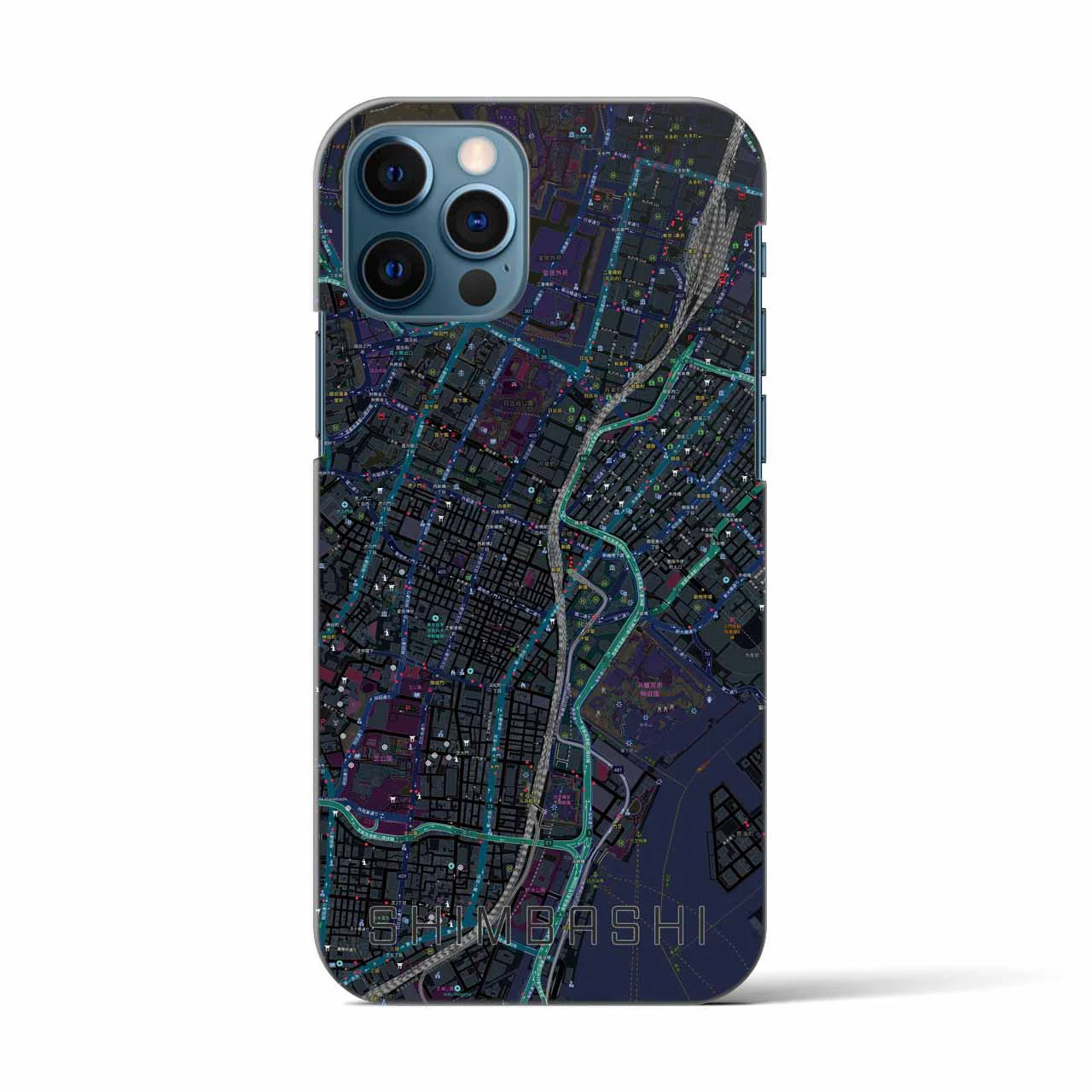 【新橋(東京都)】地図柄iPhoneケース(バックカバータイプ)