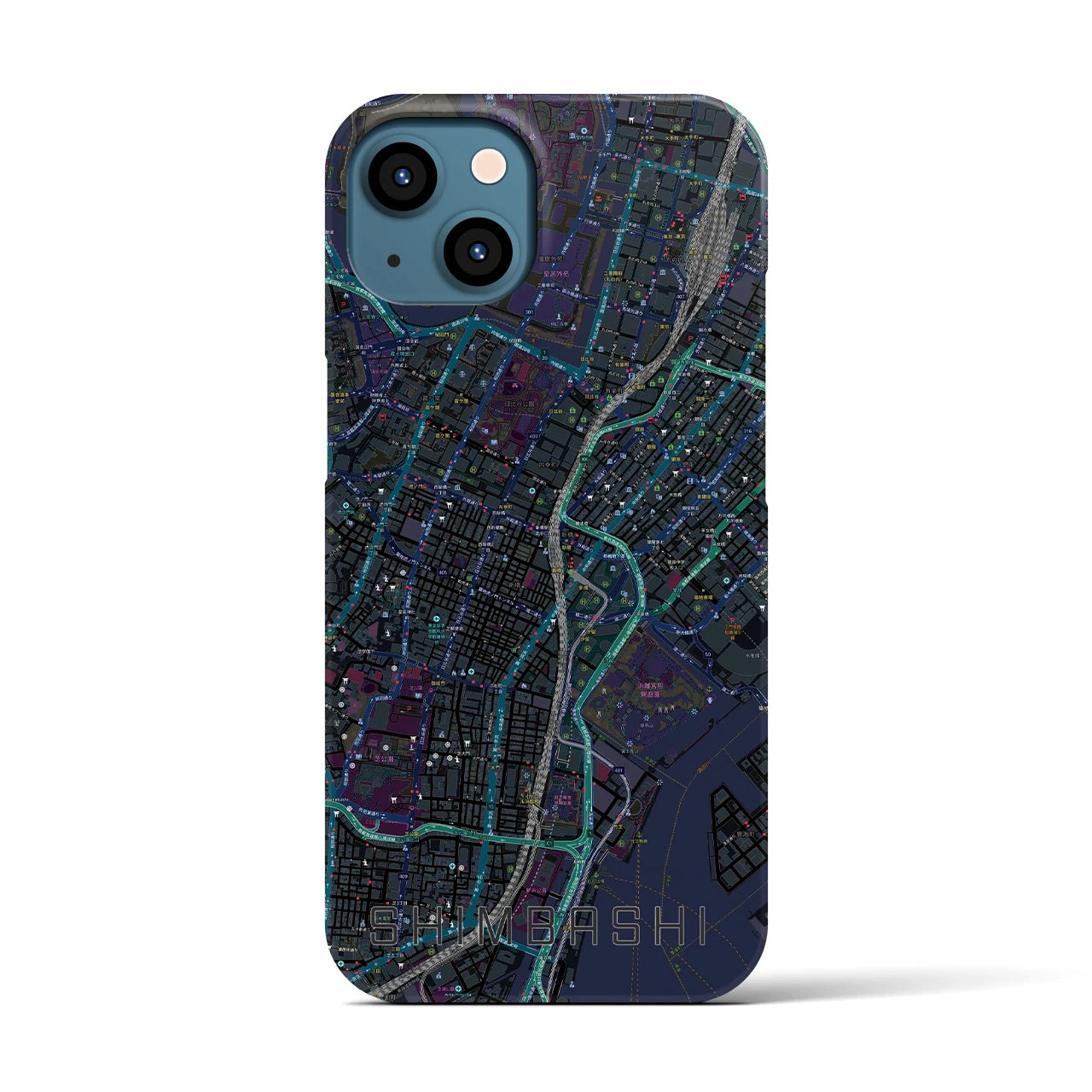 【新橋(東京都)】地図柄iPhoneケース(バックカバータイプ)