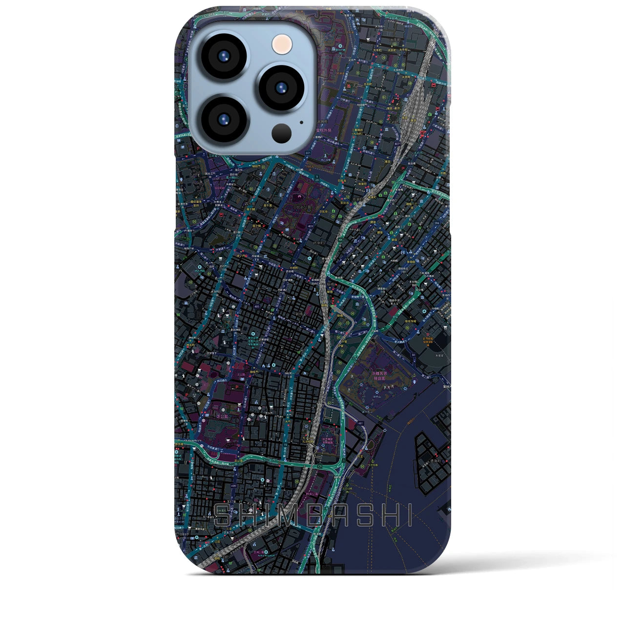 【新橋(東京都)】地図柄iPhoneケース(バックカバータイプ)