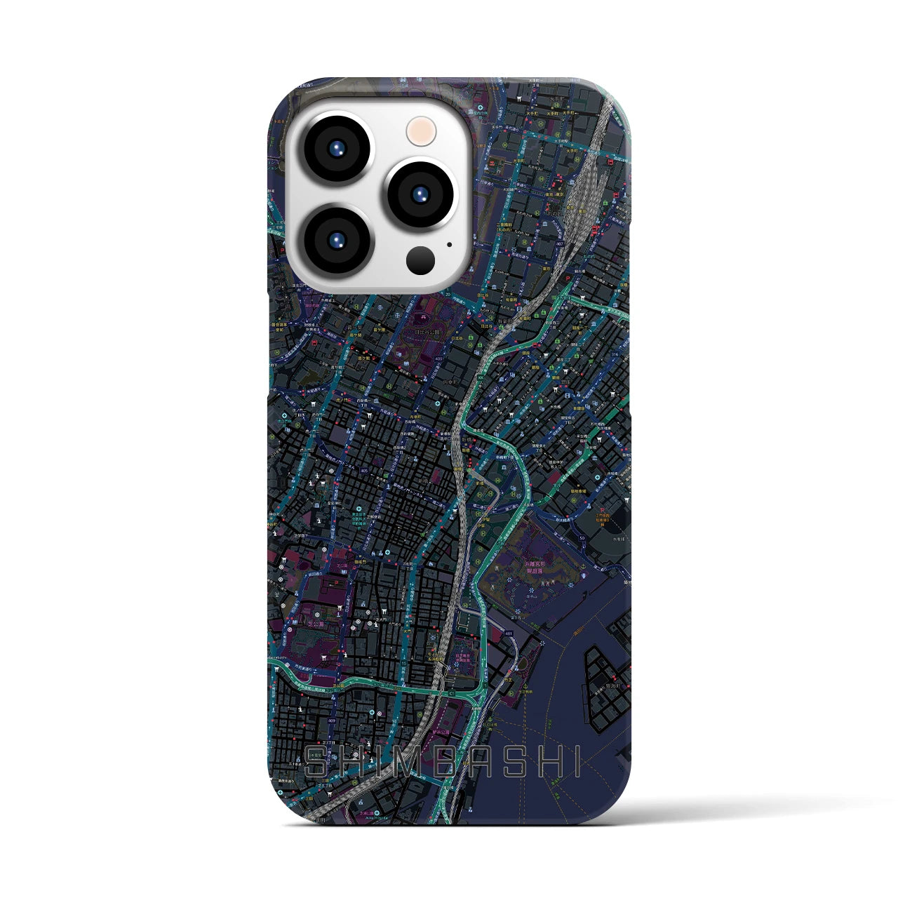 【新橋(東京都)】地図柄iPhoneケース(バックカバータイプ)