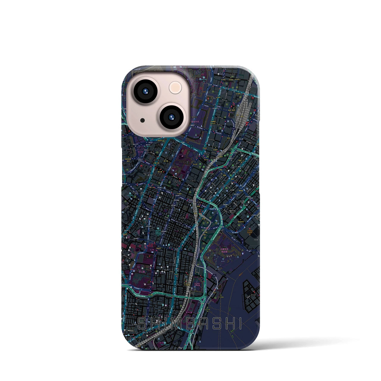 【新橋(東京都)】地図柄iPhoneケース(バックカバータイプ)