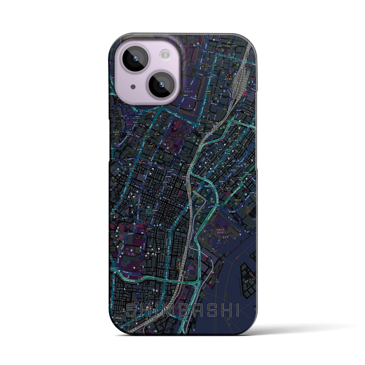 【新橋(東京都)】地図柄iPhoneケース(バックカバータイプ)