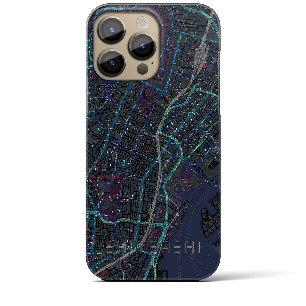 【新橋(東京都)】地図柄iPhoneケース(バックカバータイプ)