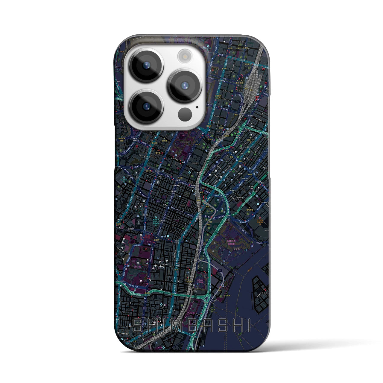 【新橋(東京都)】地図柄iPhoneケース(バックカバータイプ)