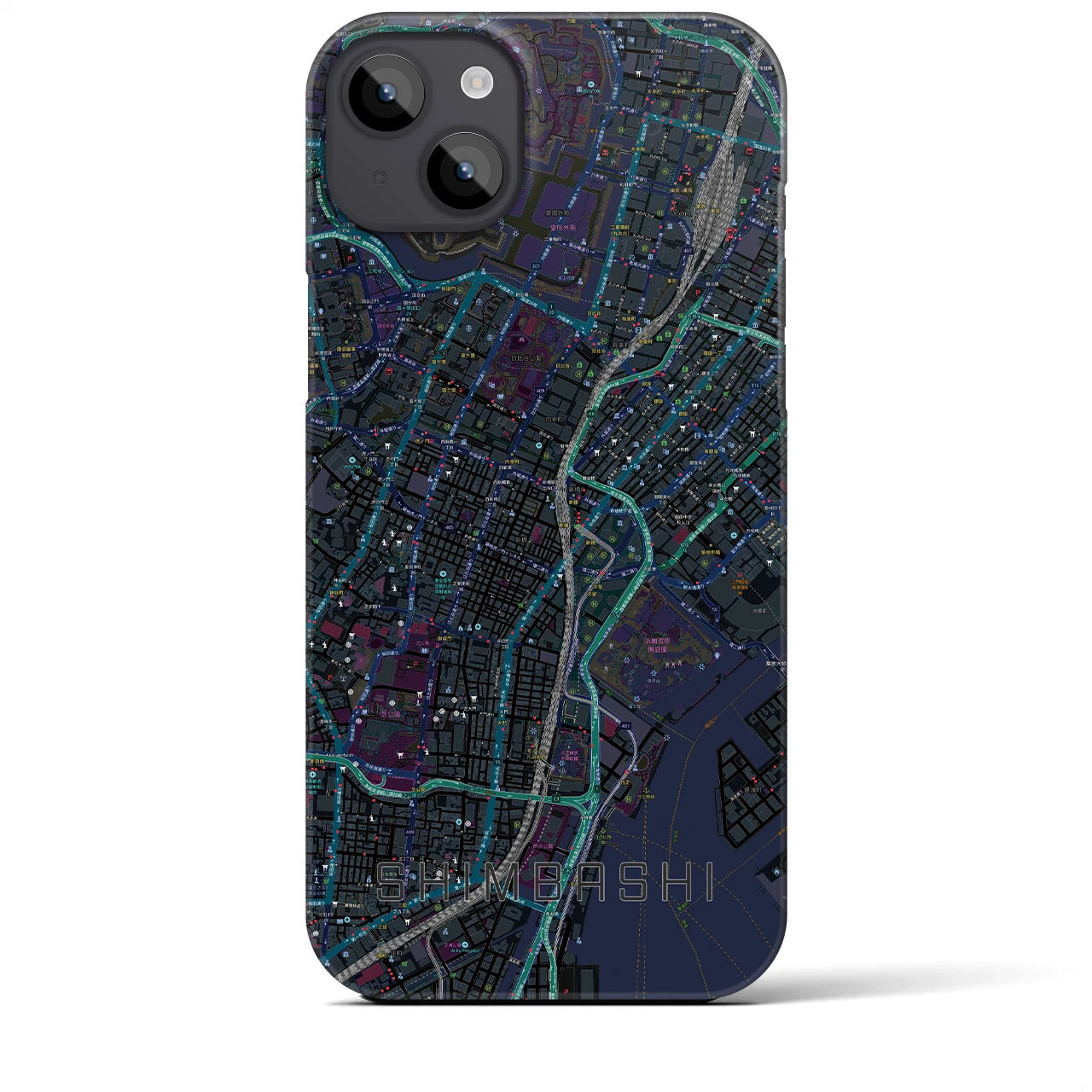 【新橋(東京都)】地図柄iPhoneケース(バックカバータイプ)