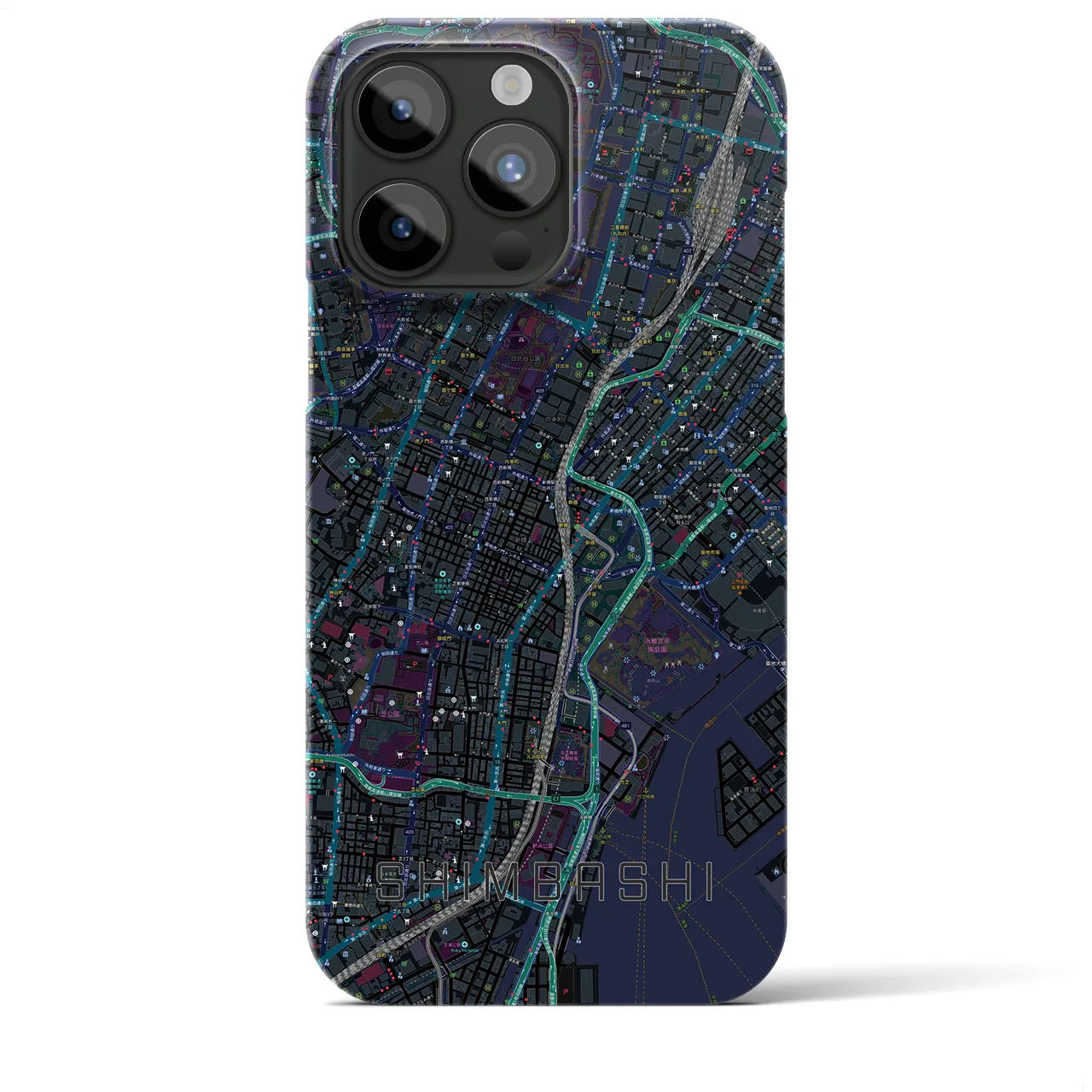 【新橋(東京都)】地図柄iPhoneケース(バックカバータイプ)