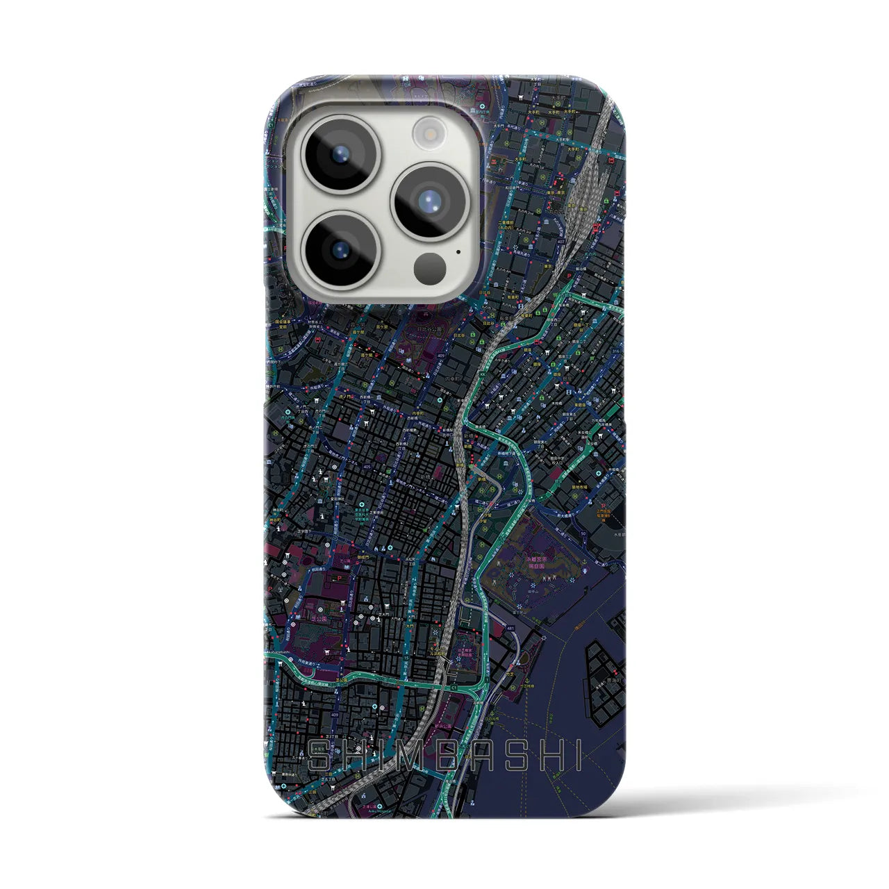 【新橋(東京都)】地図柄iPhoneケース(バックカバータイプ)
