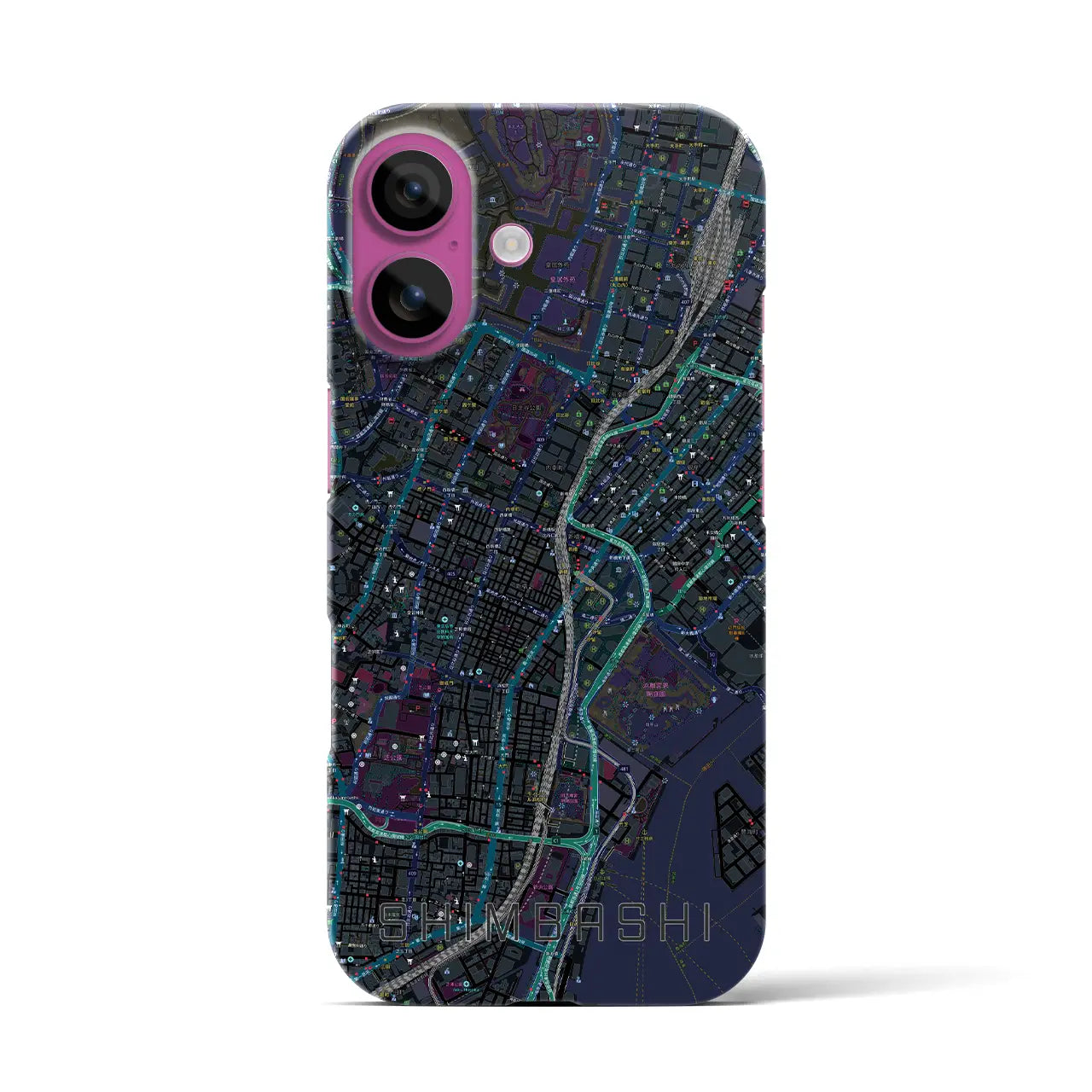 【新橋(東京都)】地図柄iPhoneケース(バックカバータイプ)