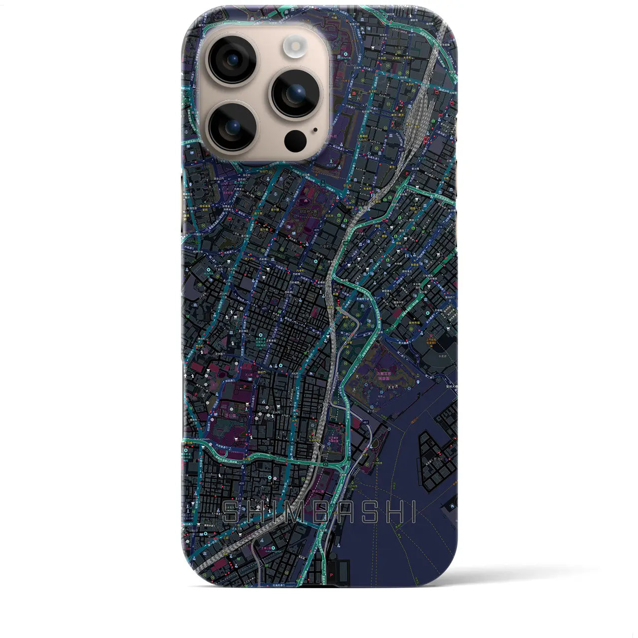 【新橋(東京都)】地図柄iPhoneケース(バックカバータイプ)