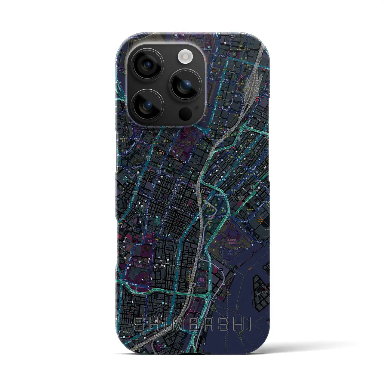 【新橋(東京都)】地図柄iPhoneケース(バックカバータイプ)