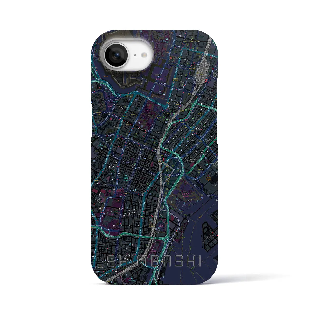 【新橋(東京都)】地図柄iPhoneケース(バックカバータイプ)