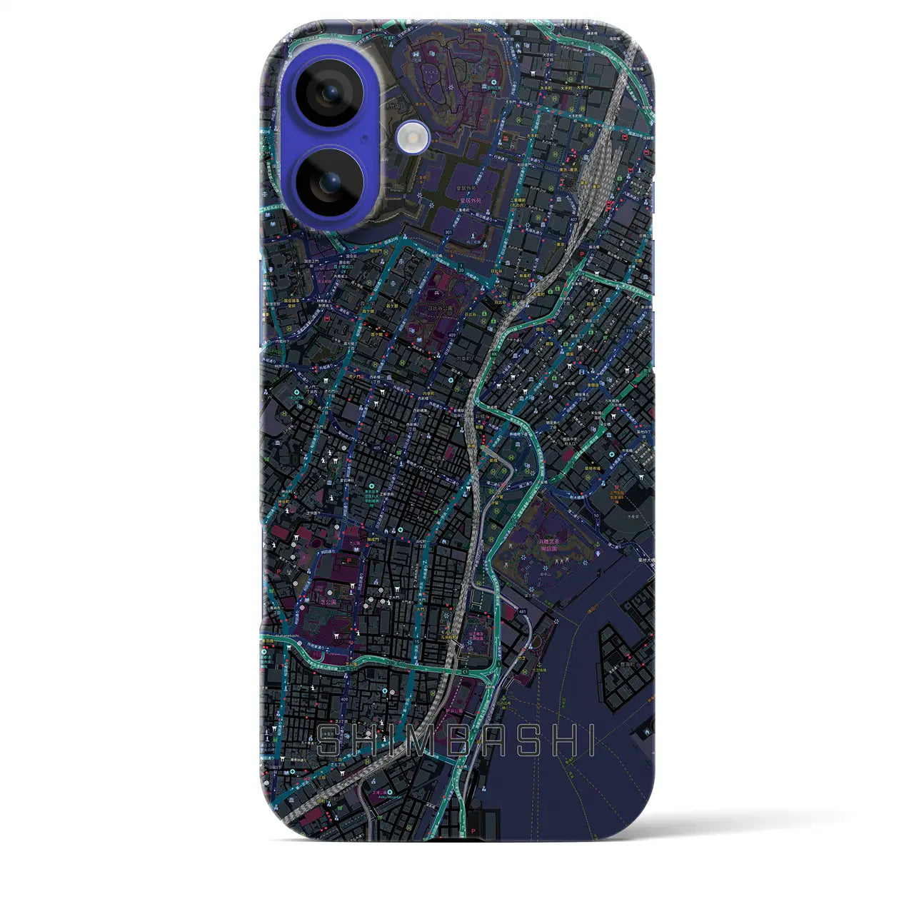 【新橋(東京都)】地図柄iPhoneケース(バックカバータイプ)