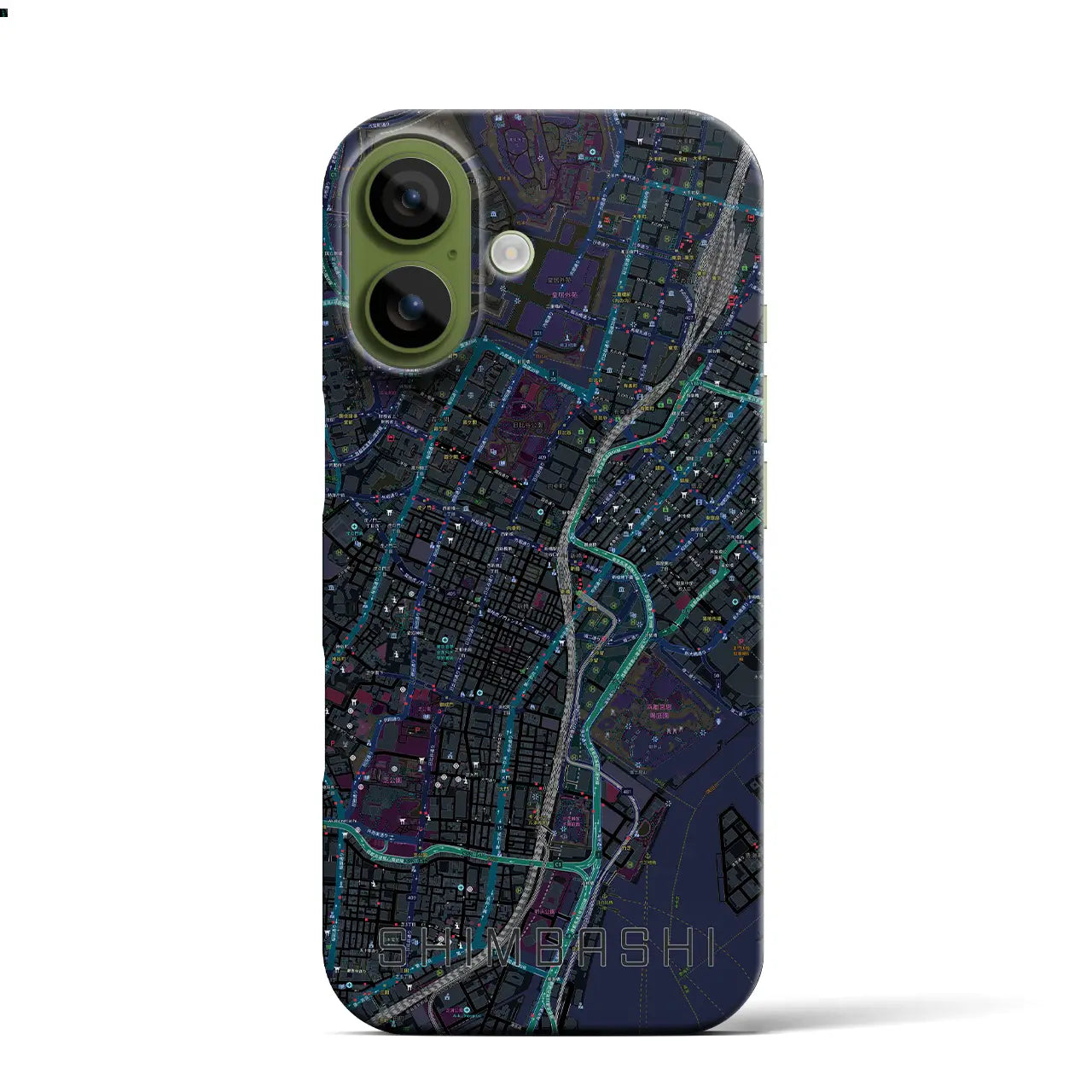 【新橋(東京都)】地図柄iPhoneケース(バックカバータイプ)