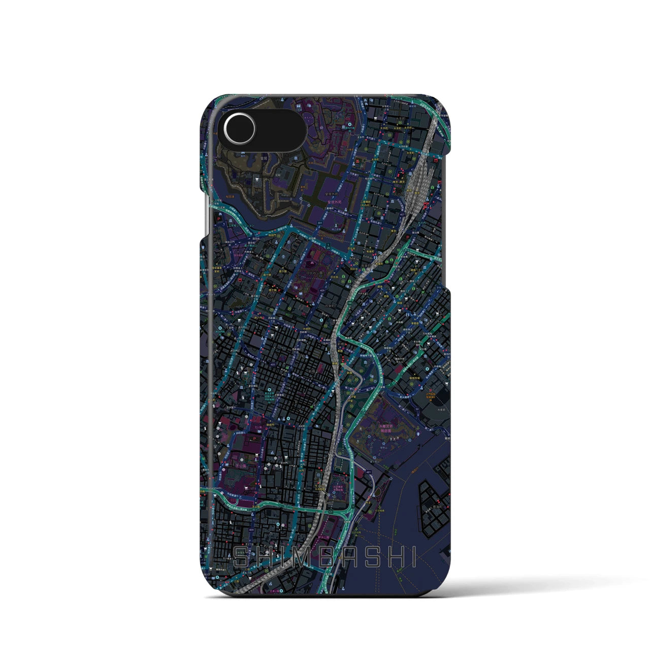 【新橋(東京都)】地図柄iPhoneケース(バックカバータイプ)