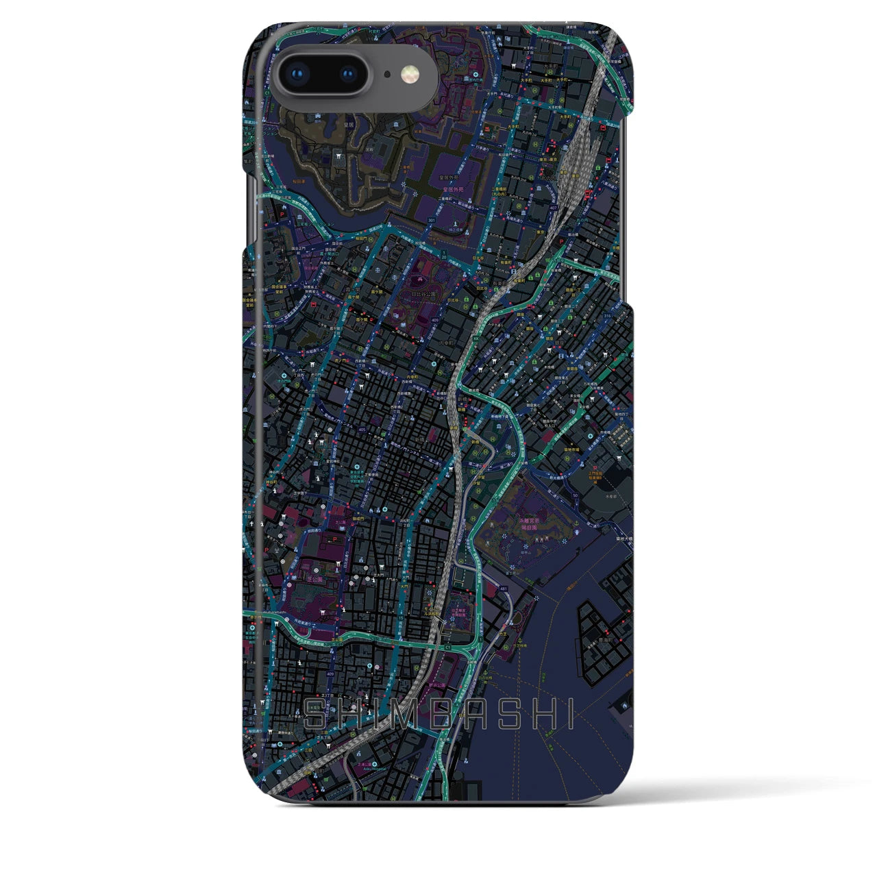 【新橋(東京都)】地図柄iPhoneケース(バックカバータイプ)