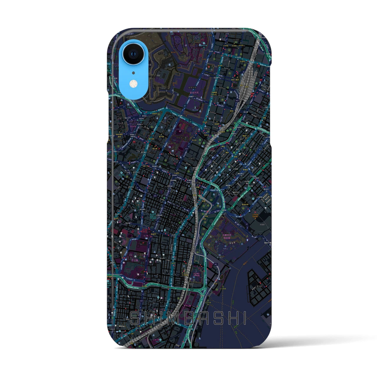 【新橋(東京都)】地図柄iPhoneケース(バックカバータイプ)