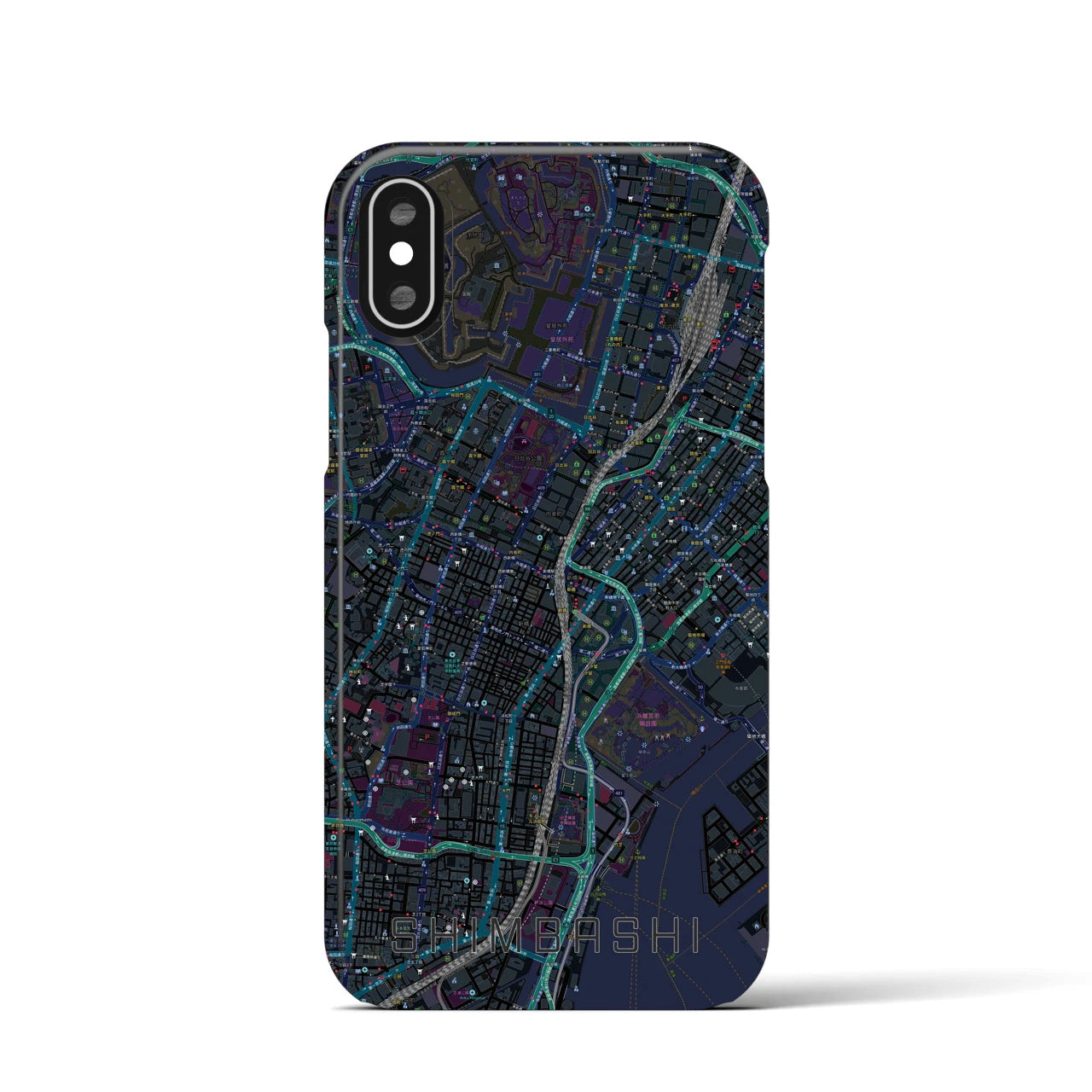 【新橋(東京都)】地図柄iPhoneケース(バックカバータイプ)