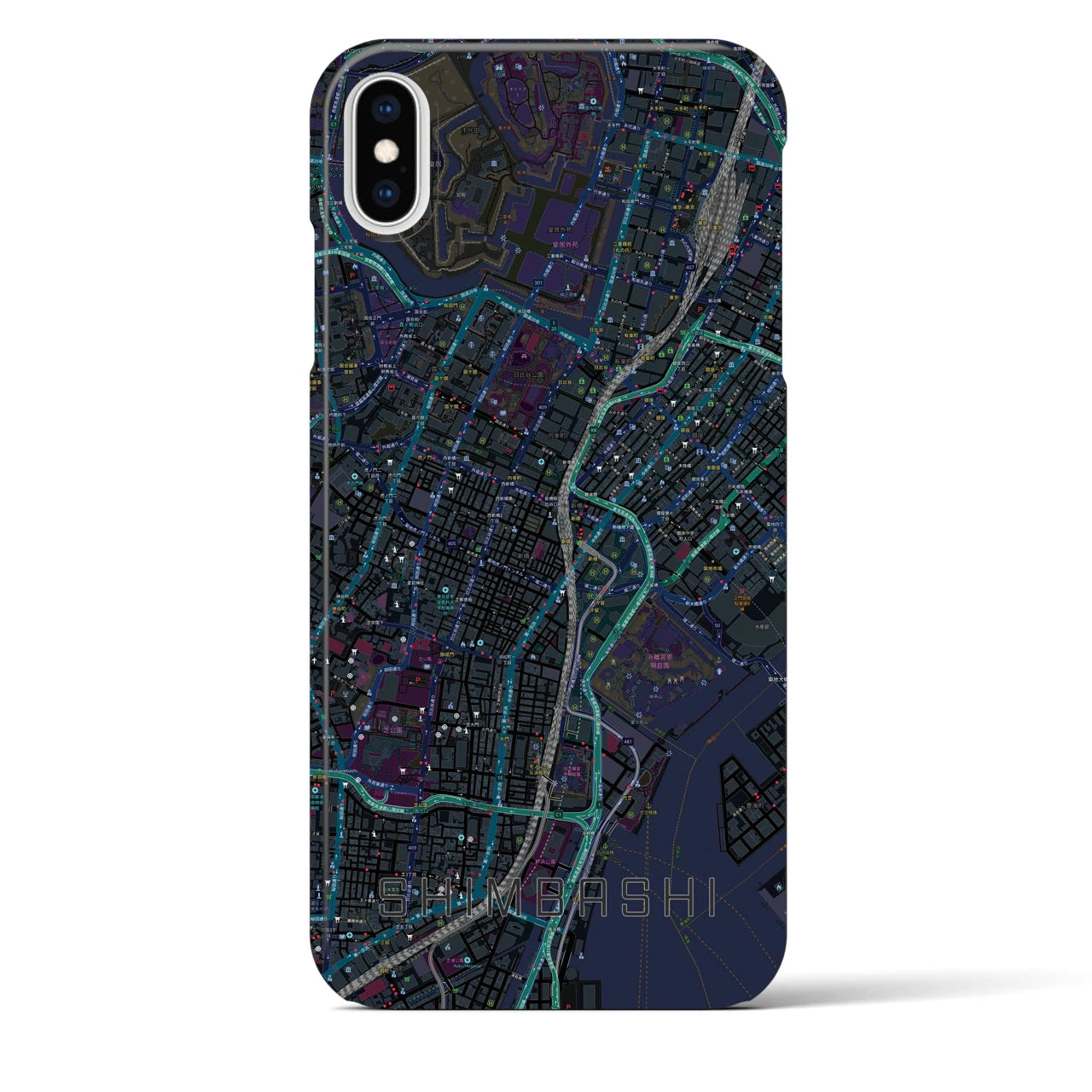 【新橋(東京都)】地図柄iPhoneケース(バックカバータイプ)