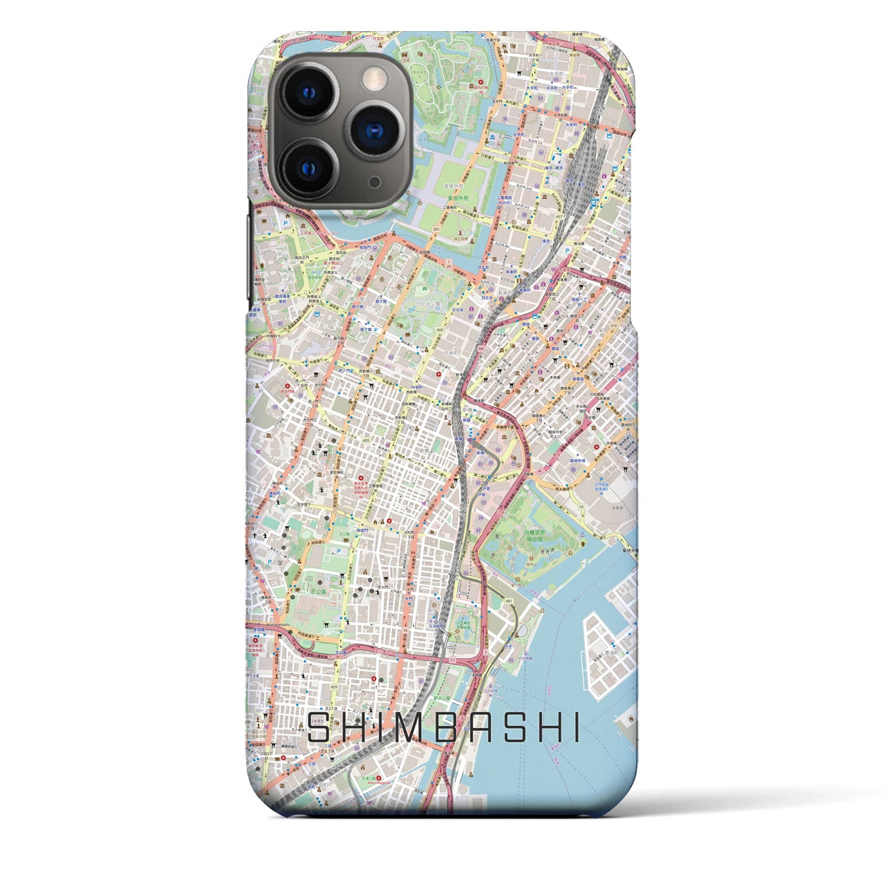 【新橋(東京都)】地図柄iPhoneケース(バックカバータイプ)