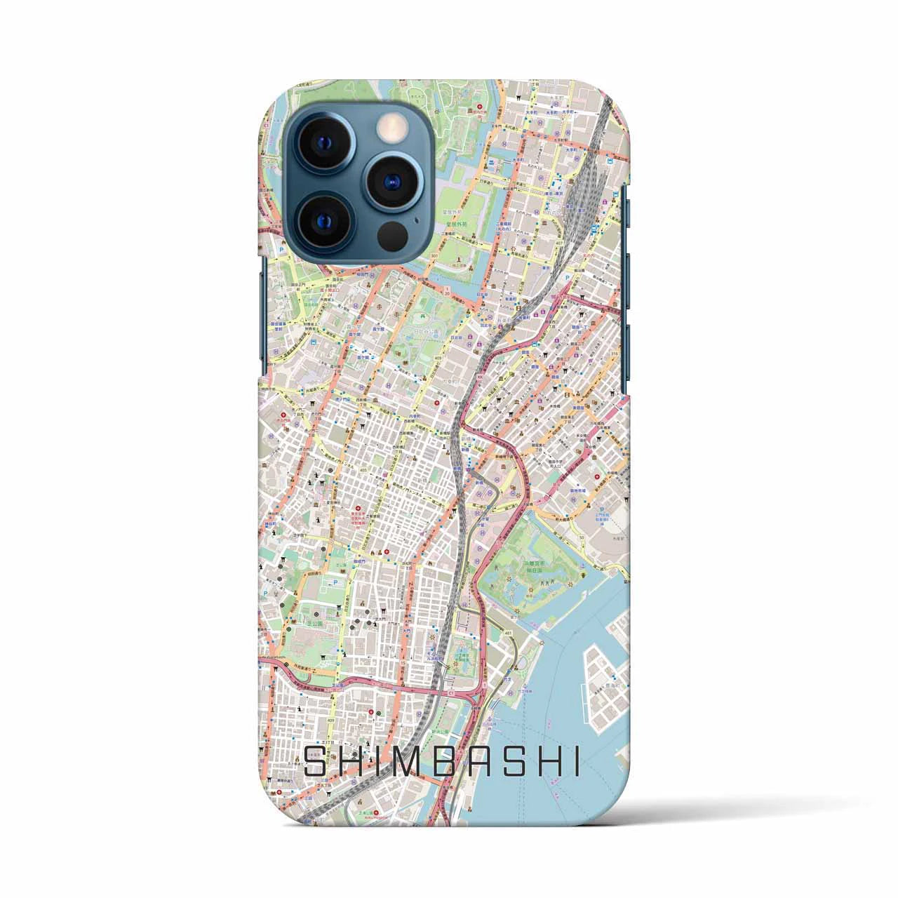 【新橋(東京都)】地図柄iPhoneケース(バックカバータイプ)