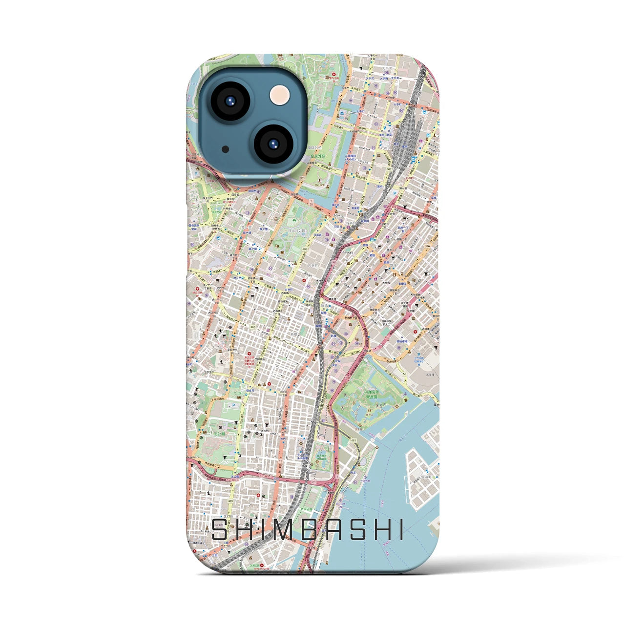 【新橋(東京都)】地図柄iPhoneケース(バックカバータイプ)