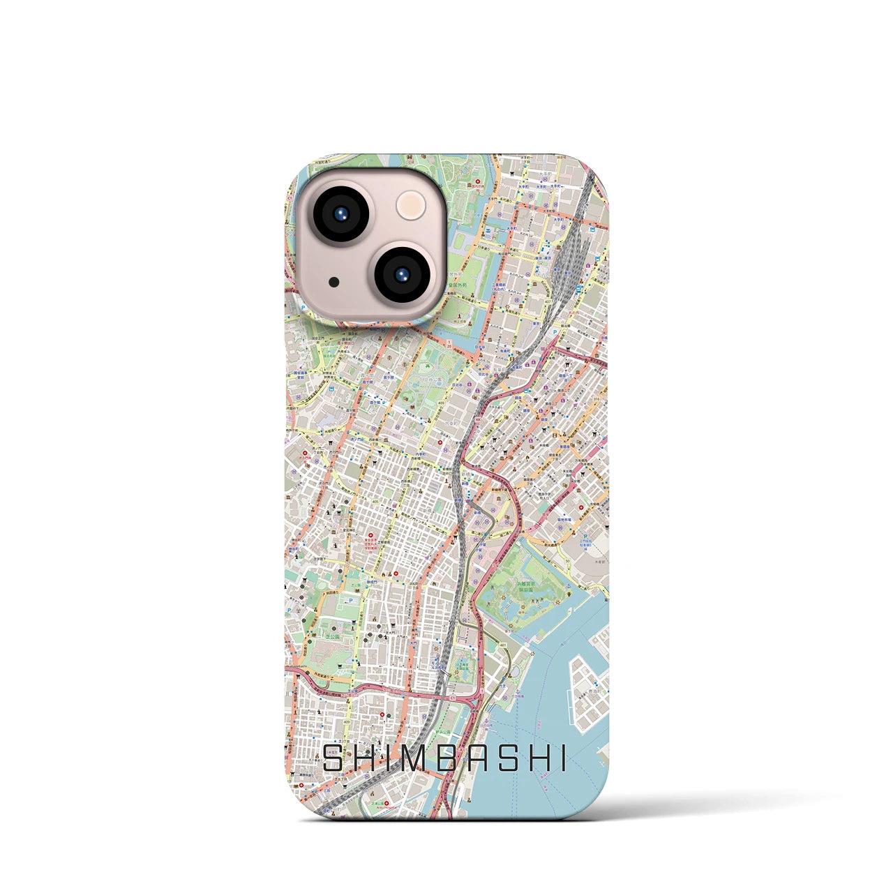 【新橋(東京都)】地図柄iPhoneケース(バックカバータイプ)