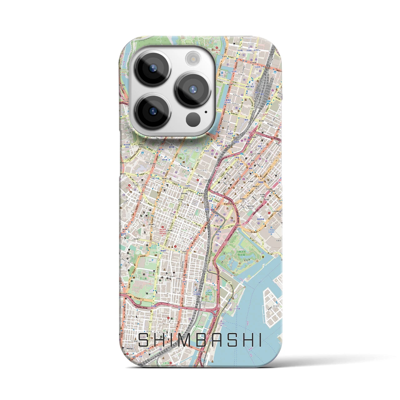 【新橋(東京都)】地図柄iPhoneケース(バックカバータイプ)