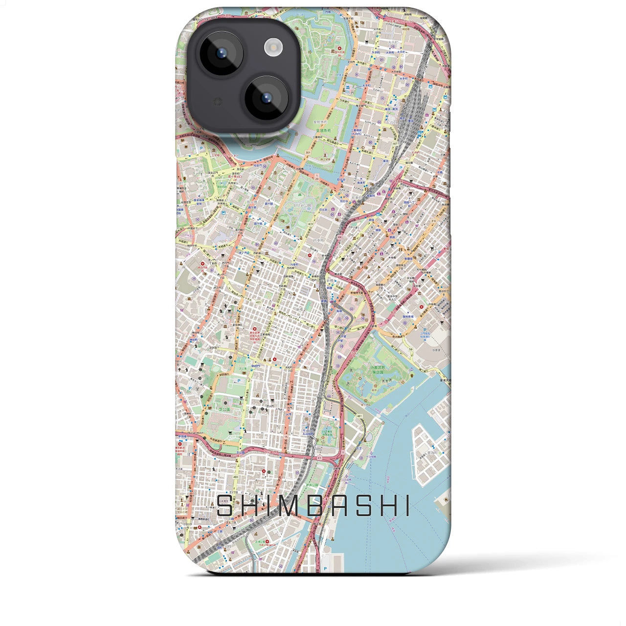 【新橋(東京都)】地図柄iPhoneケース(バックカバータイプ)