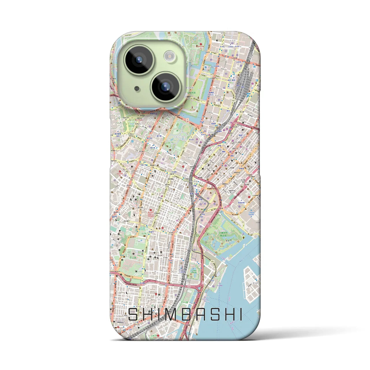 【新橋(東京都)】地図柄iPhoneケース(バックカバータイプ)