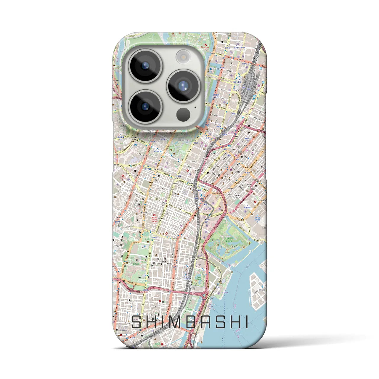 【新橋(東京都)】地図柄iPhoneケース(バックカバータイプ)