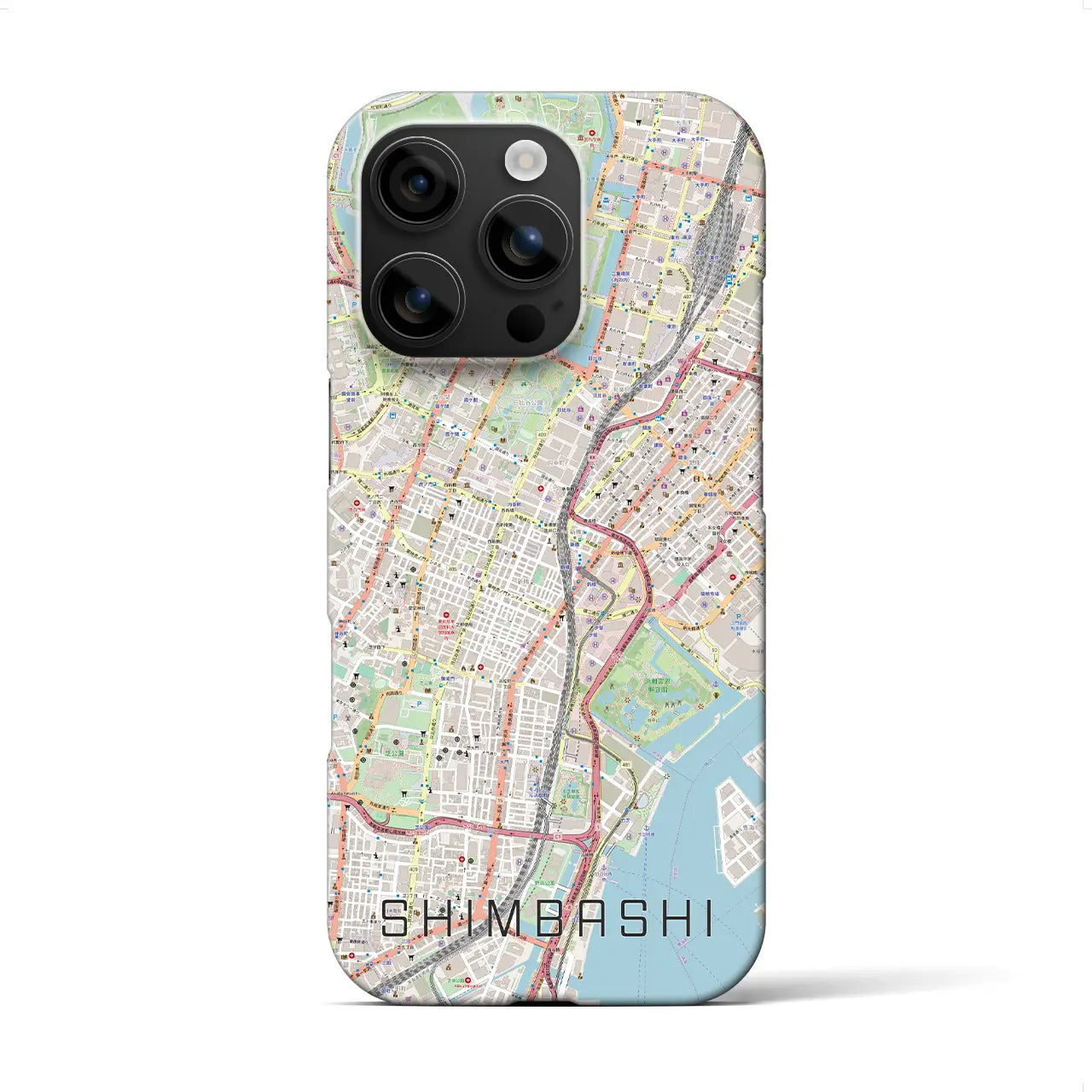 【新橋(東京都)】地図柄iPhoneケース(バックカバータイプ)