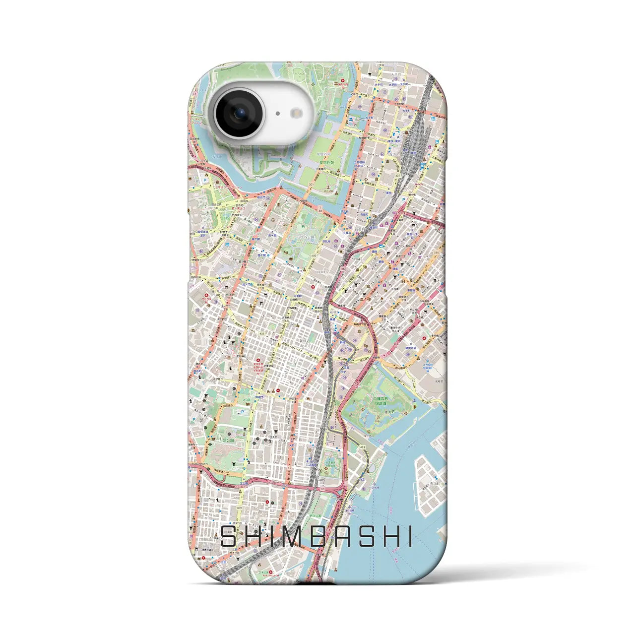 【新橋(東京都)】地図柄iPhoneケース(バックカバータイプ)