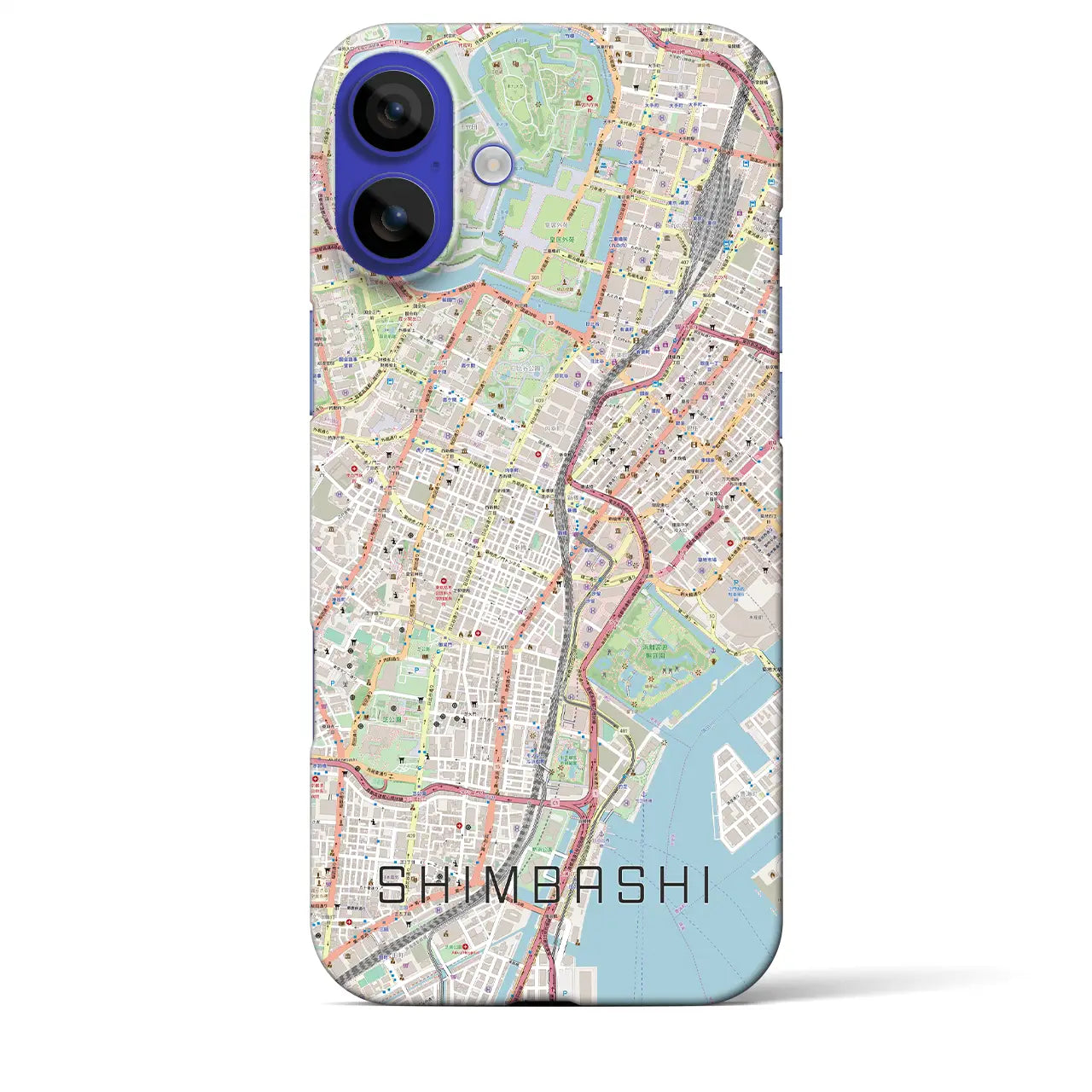 【新橋(東京都)】地図柄iPhoneケース(バックカバータイプ)ナチュラル・iPhone 16 Pro Max 用