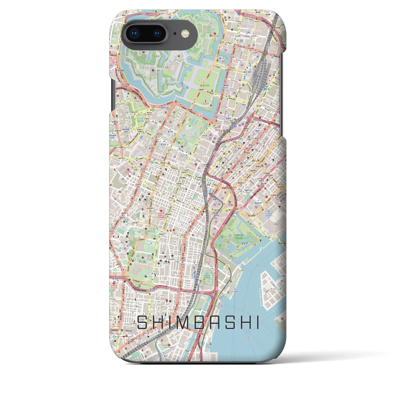【新橋(東京都)】地図柄iPhoneケース(バックカバータイプ)