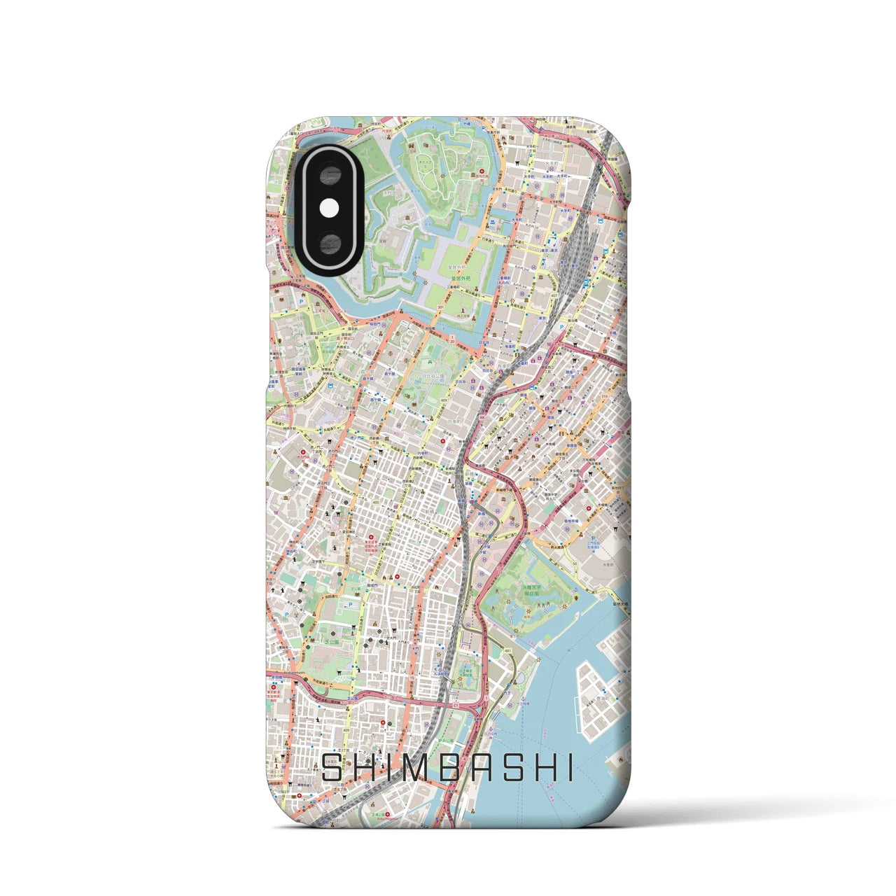 【新橋(東京都)】地図柄iPhoneケース(バックカバータイプ)