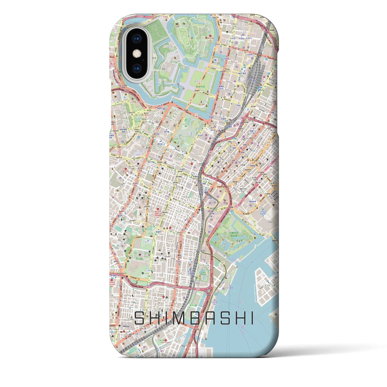 【新橋(東京都)】地図柄iPhoneケース(バックカバータイプ)