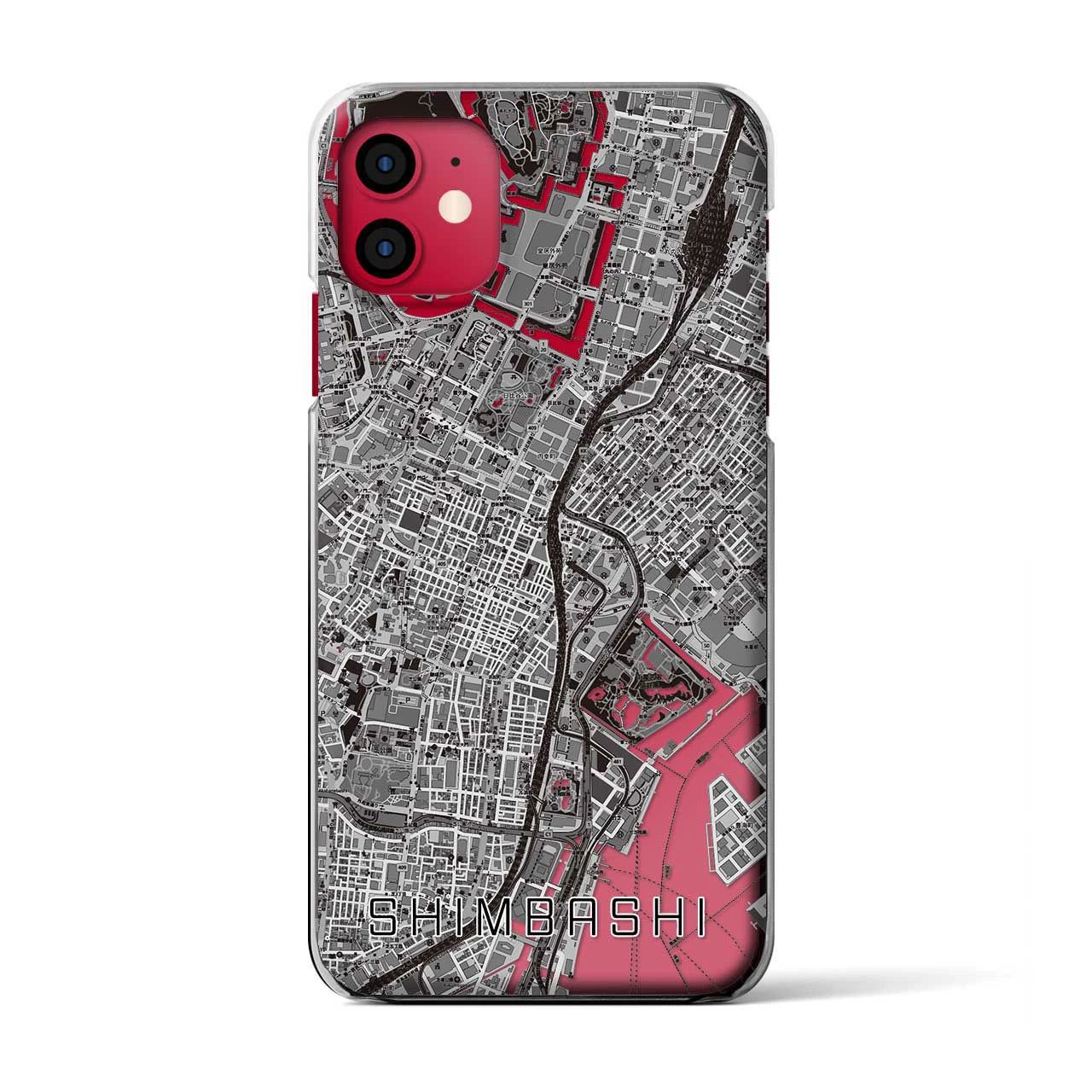 【新橋(東京都)】地図柄iPhoneケース(クリアタイプ)