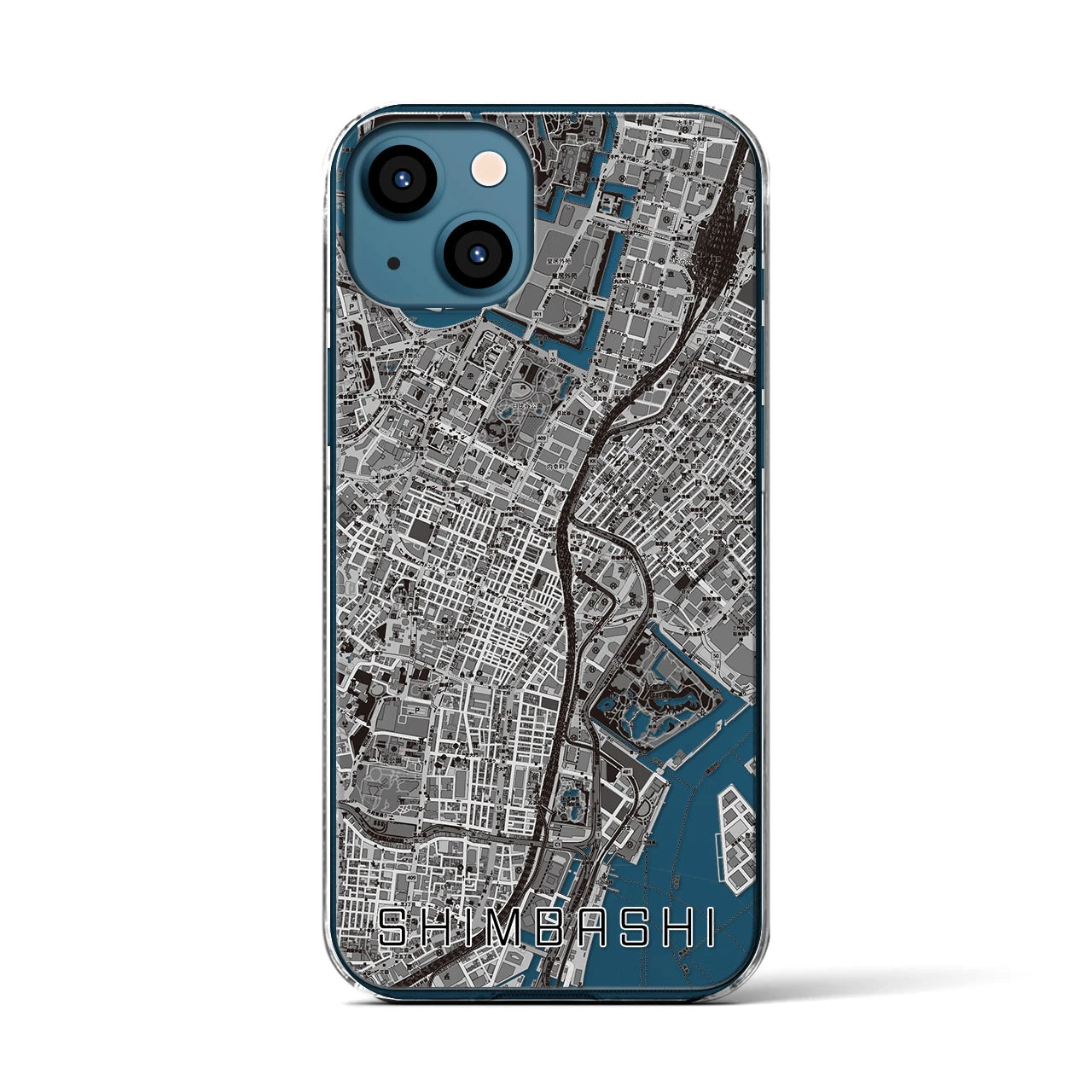 【新橋(東京都)】地図柄iPhoneケース(クリアタイプ)